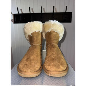 APRES Brown Suede Shearling Lined Winter Boots